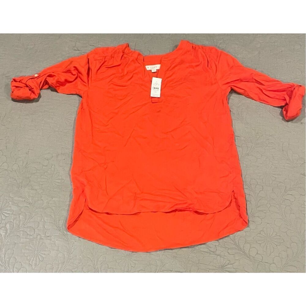 LOFT Bright Orange XS Top New